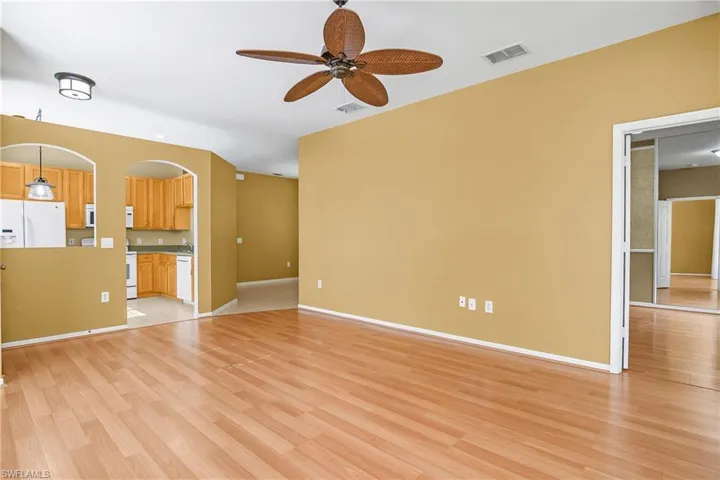 Great room, kitchen, dining room
