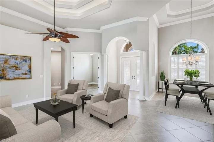 Living/Dining area-soaring ceilings