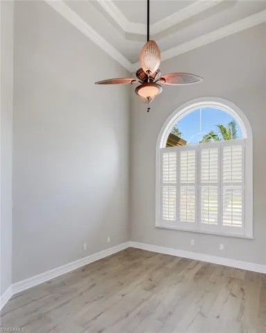 Beautiful coffered ceiling with crown molding