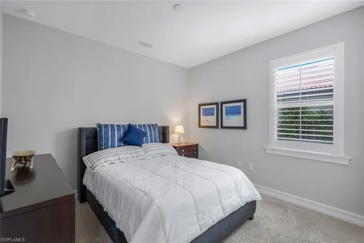Bedroom with carpet floors