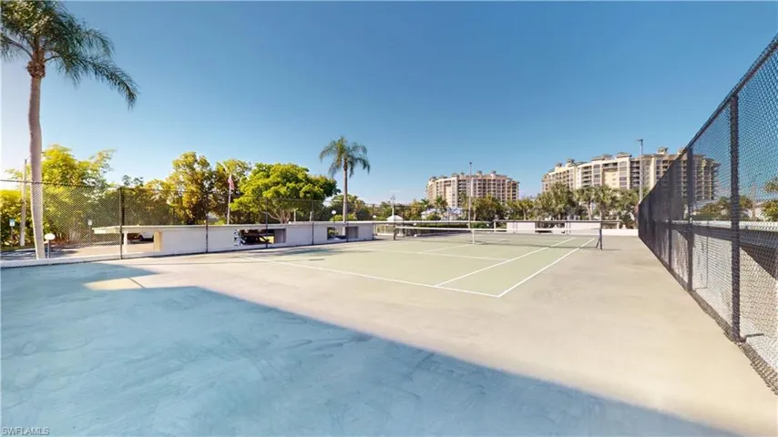 View of tennis court