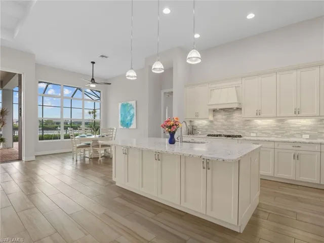 Breakfast bar with  cabinets underneath