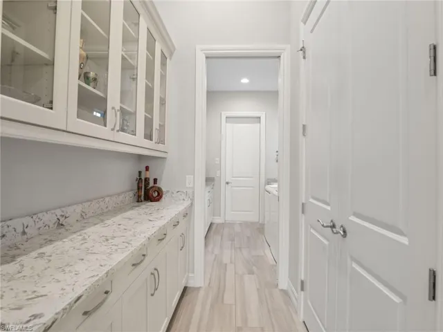 Butler’s pantry with quartz countertops