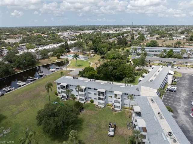 Drone / aerial view of a nearby body of water
