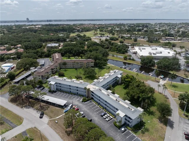 Drone / aerial view of a large body of water
