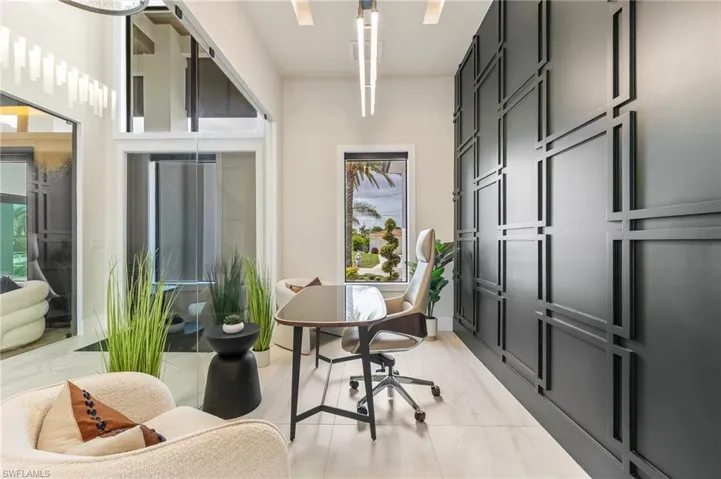 Office featuring light tile patterned floors