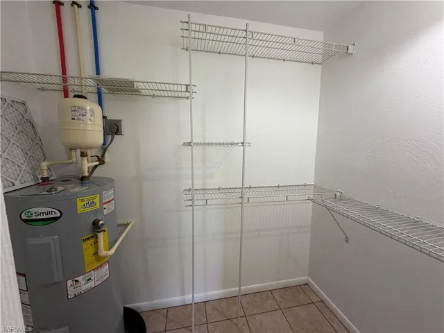 Closet with water heater