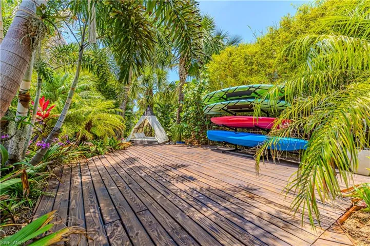 View of wooden deck