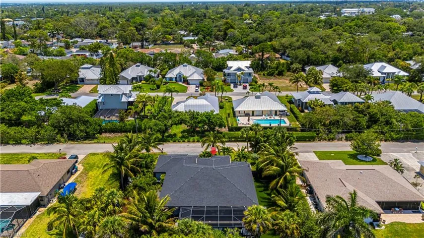 Aerial perspective of suburban area