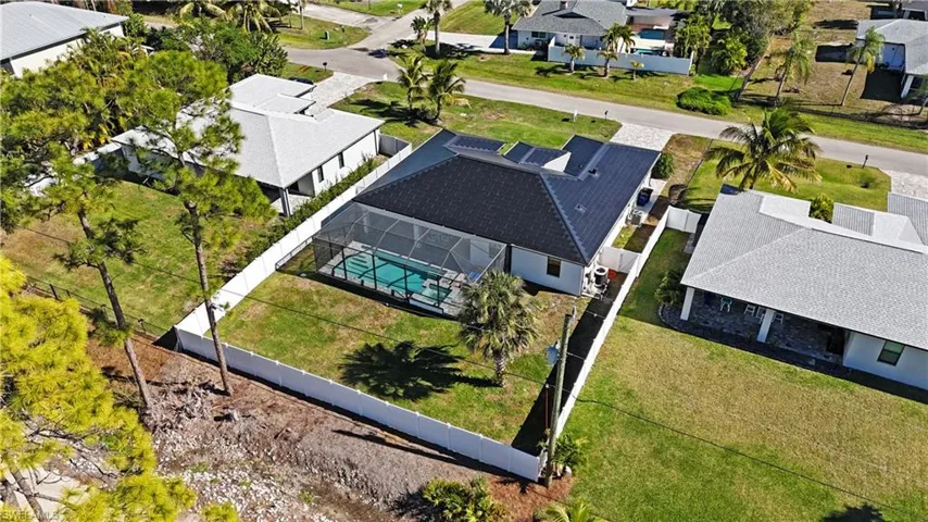 Aerial perspective of suburban area