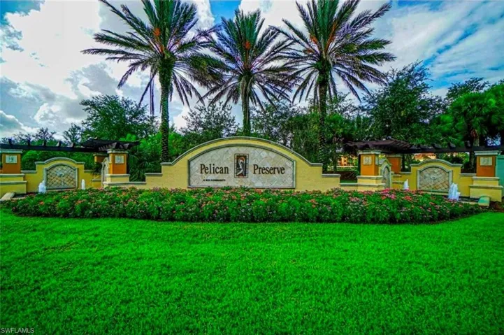 Community / neighborhood sign with a lawn