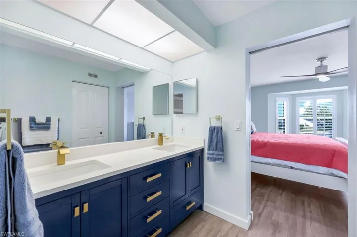 Beautiful New Vanity with Quartz Countertops