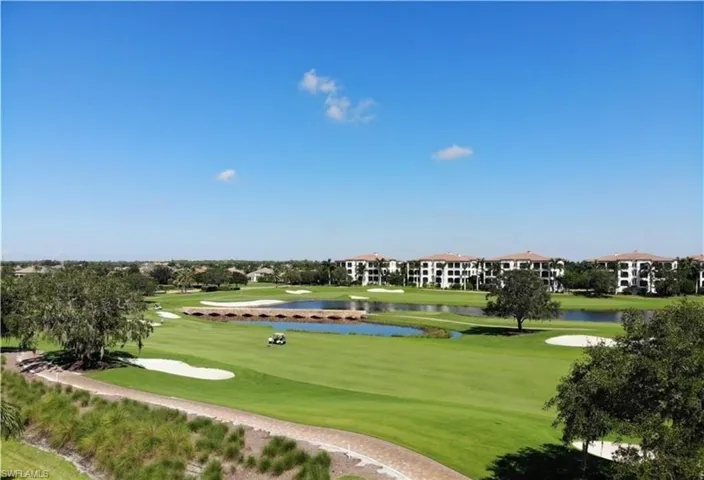 View of community featuring view of golf course and a water view