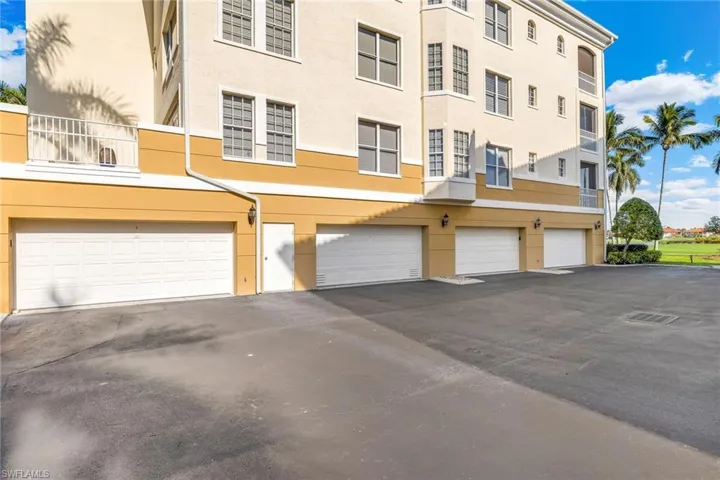 Side of the building view showing the location of the unit garage