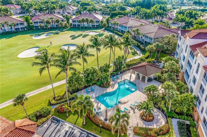 Bird's eye view of the Bellavista community pool area
