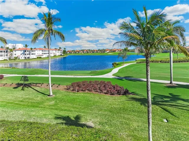 Looking out the rear of the unit with an amazing water and golf course view