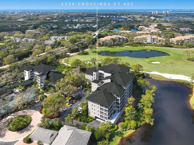 Aerial view of the building.
