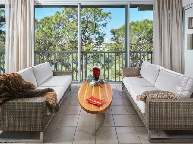 Comfortable seating, natural light and lush views.