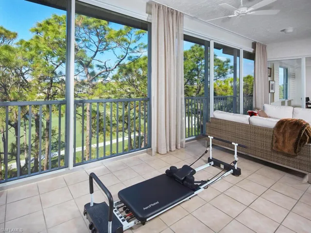 Peaceful outdoor retreat perfect for workouts or relaxation.