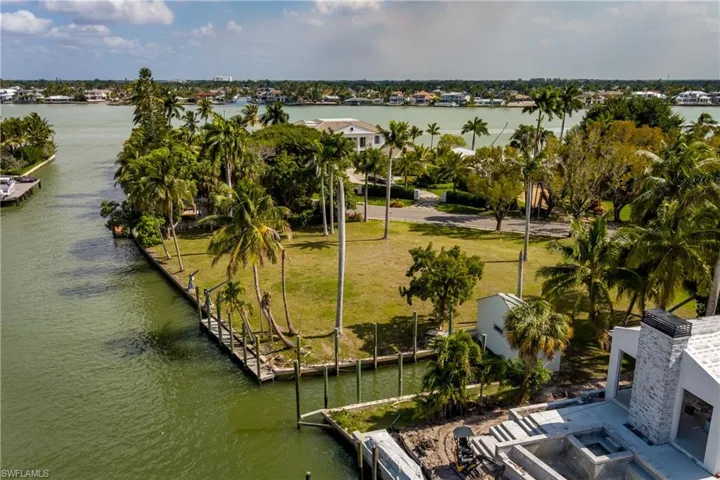 Bird's eye view of a nearby body of water