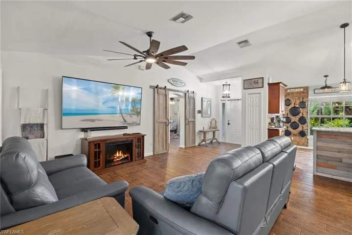 Living room with and foyer