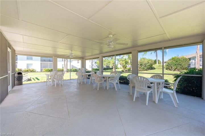 Covered and Screened Pool Seating Area