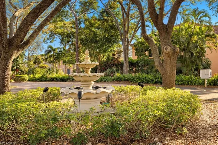 Fountain outside house