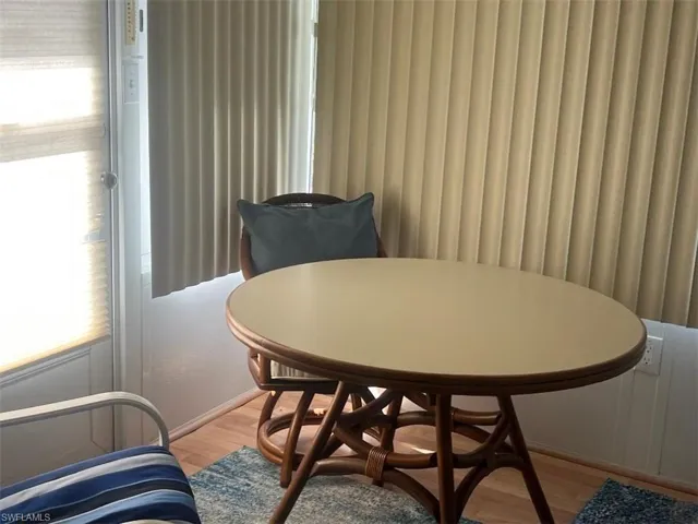 Dining room with light wood-type flooring