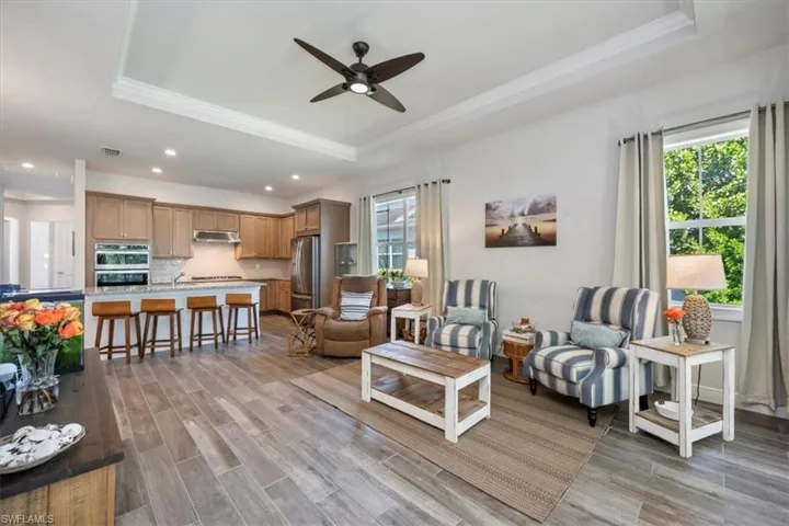 Great room facing the breakfast bar and kitchen area.