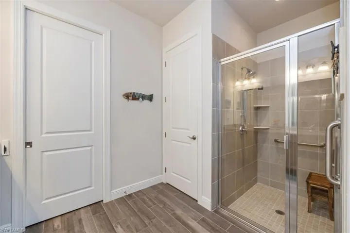 Ample sized walk-in closet, toilet closet for privacy and walk-in shower