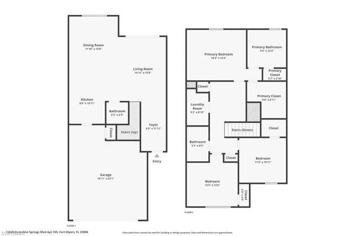 2 -story Floor plan Layout of both first and second floor