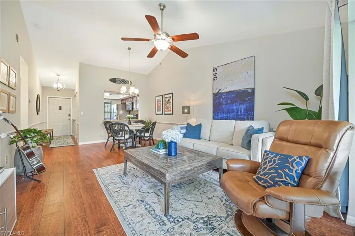Easy care vinyl flooring and light walls elevate the living space.