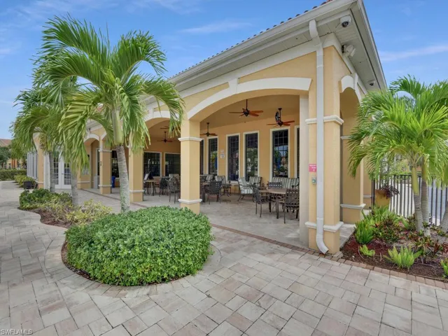 Outdoor sitting area in clubhouse
