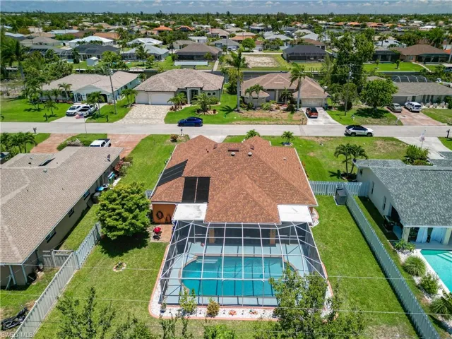 View of drone / aerial view and full fenced backyard