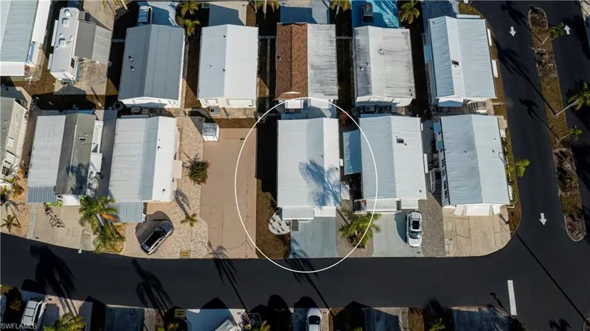 Aerial perspective of suburban area