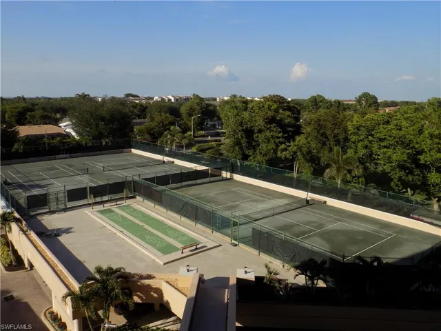 View of tennis court
