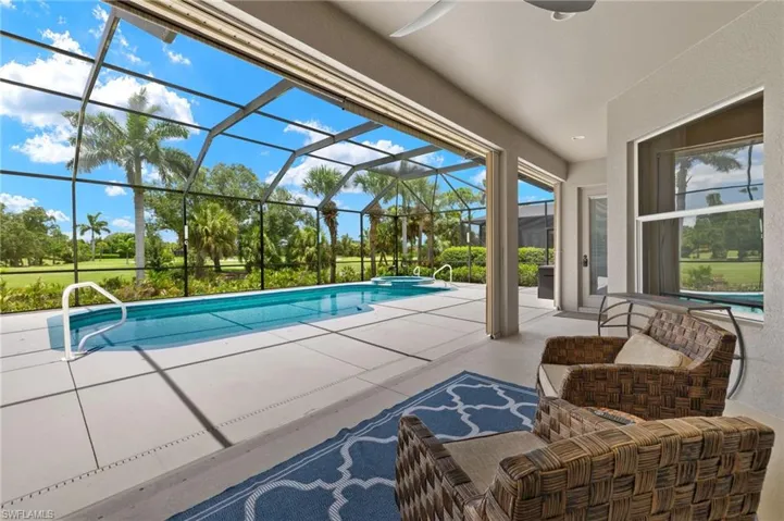 Pool area with Accordion Shutters