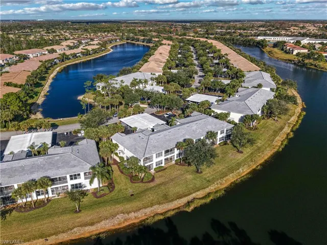 Drone / aerial view of a nearby body of water