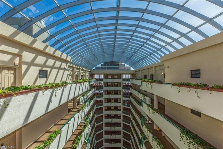 Sunny atrium entrance