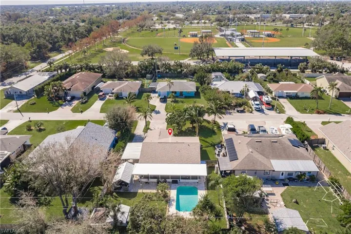 Birds eye view of property