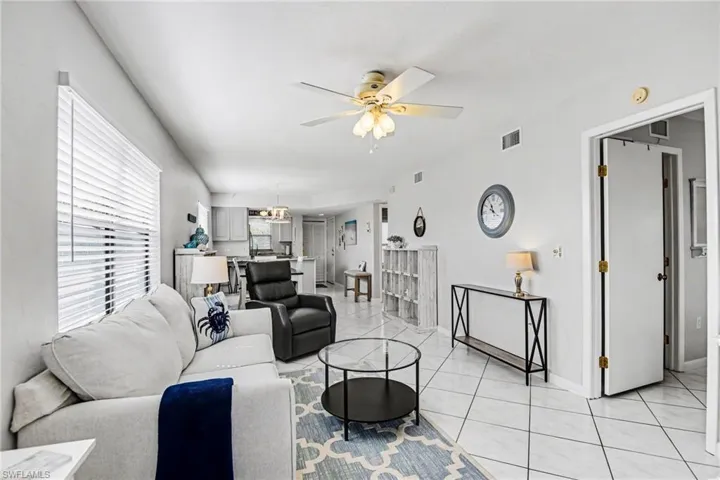 VIEW INTO LIVING AREA.  OWNER'S SUITE ENTRANCE SHOWN AT RIGHT.
