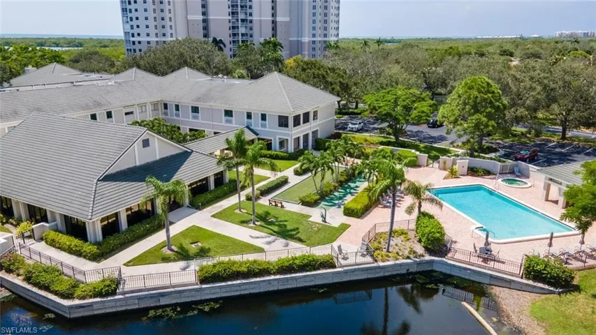 Drone / aerial view of a nearby body of water