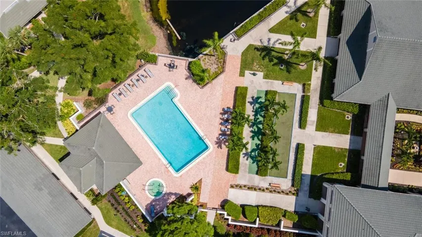 Bird's eye view of a pool