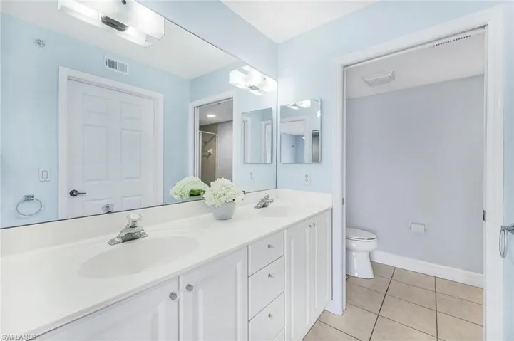 Dual sinks in primary bathroom.