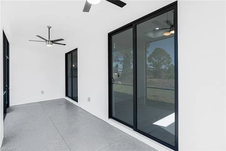 View of patio / terrace featuring ceiling fan