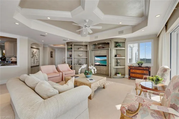 Sophisticated living area, great views