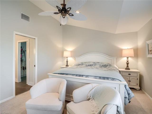 Master has vaulted ceiling and view