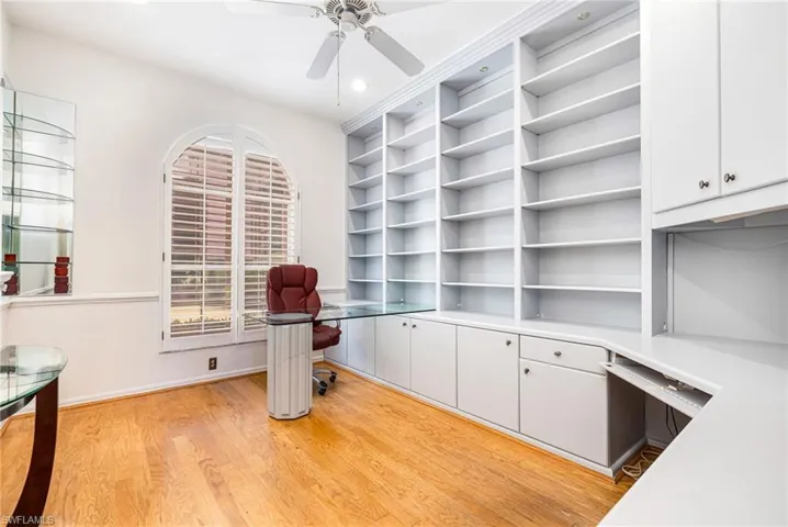 Plantation shutters and built in wall unit