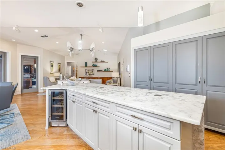 Wine cooler and amazing pantry with pullouts