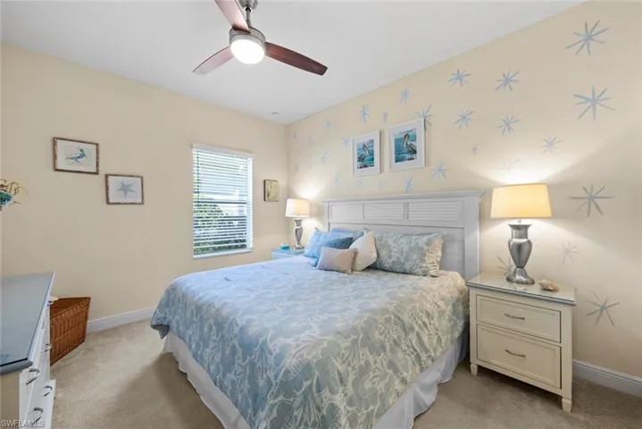 Guest bedroom with accent wall.